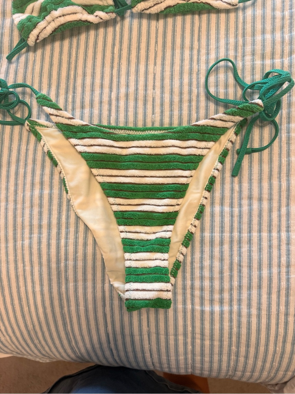 triangl Green and White Striped Bikini - Picture 3 of 6